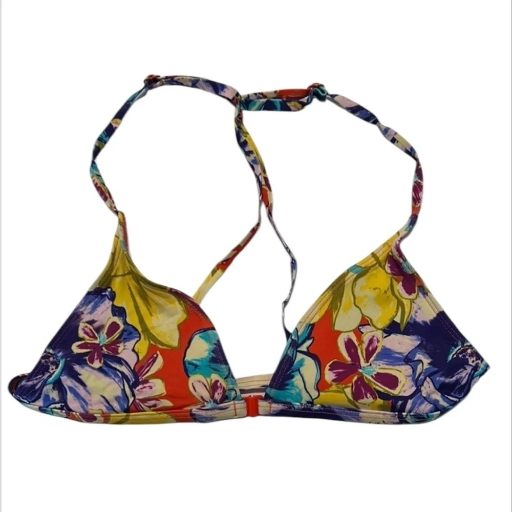 Anthropologie Out From Under size small floral triangle bikini swim top